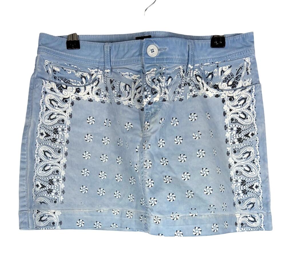 Dolce & Gabbana Blue Bandana Print Y2K Mini Skirt, 27